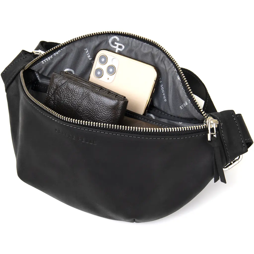 Поясная бананка унисекс винтажная GRANDE PELLE 25,5х12,5х7 см sum0013955 - фото 5
