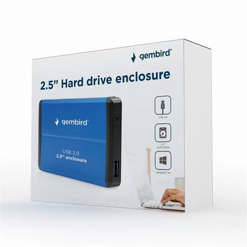 Зовнішня кишеня Gembird для підключення SATA HDD 2.5", USB 3.0, Синій (EE2-U3S-2-B) - фото 5