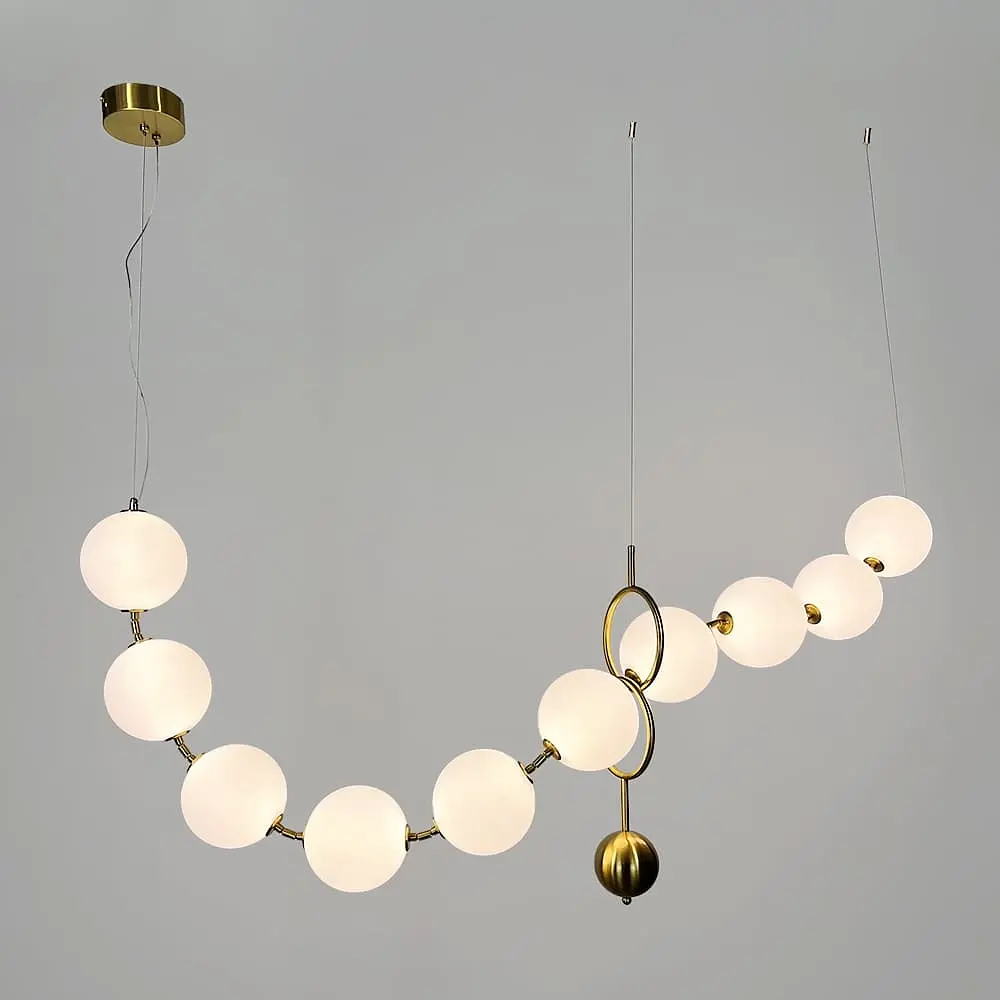 Светодиодный светильник PEARLIES на 10 белых шаров длиной 195 см Line F | Ст. MBJ9-1950 (D150-10) - фото 6