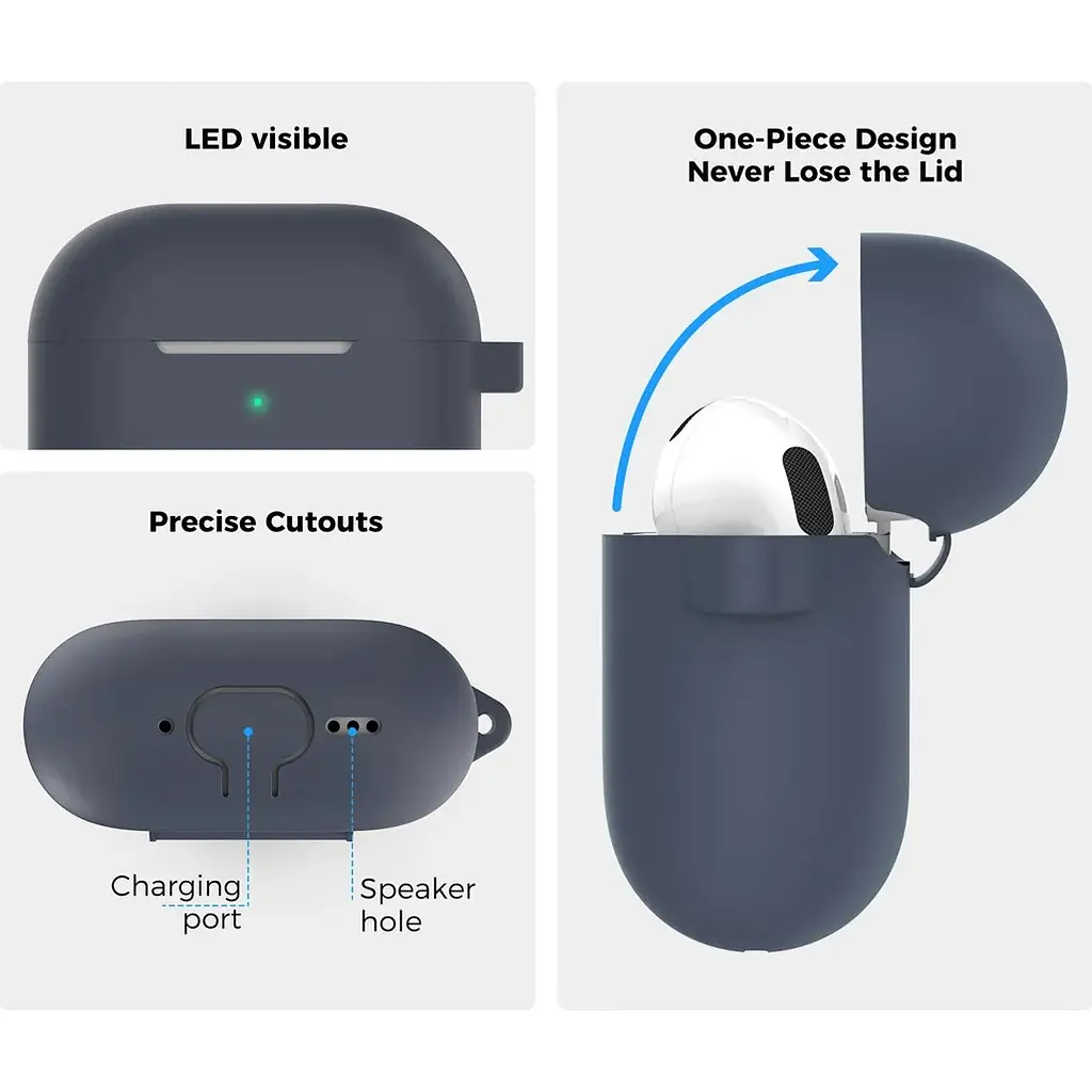 Чехол AhaStyle Colorful Silicone Case для AirPods 4 Midnight Blue [133813] - фото 3