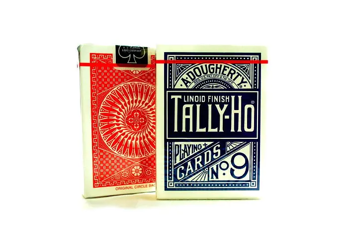 Карти гральні United States Playing Card Company Tally-Ho Circle Back Standard Index (red blue) (00009) - фото 6
