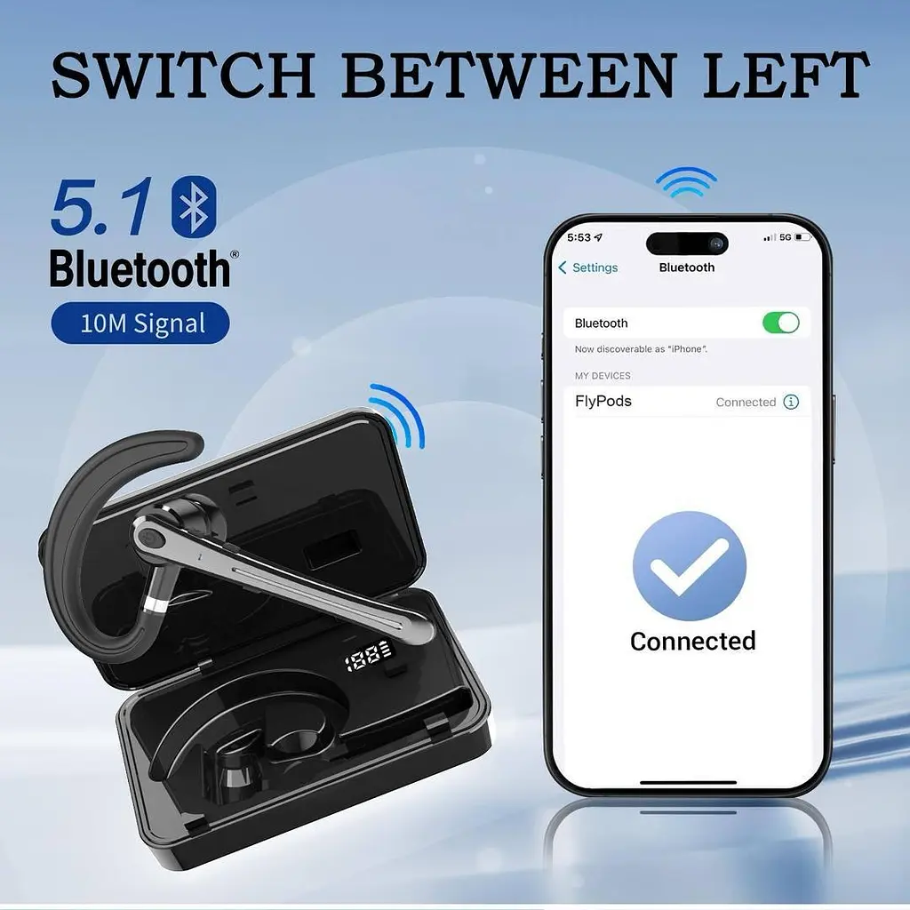 Професійна Bluetooth-гарнітура C1 чорний - фото 2