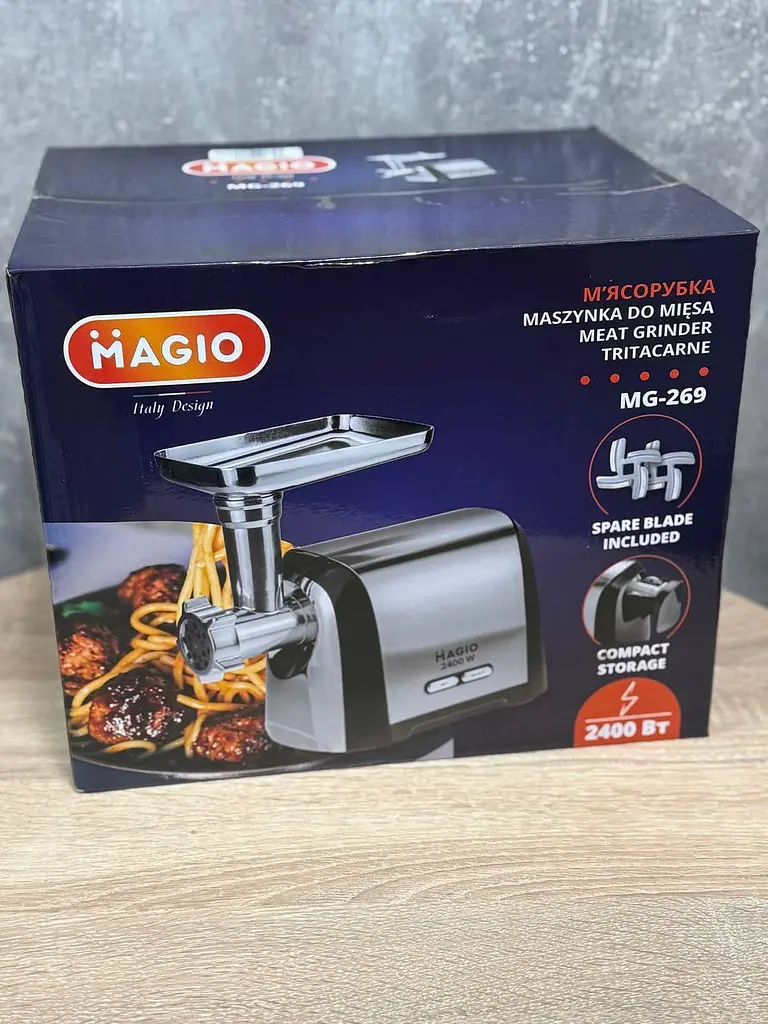 Электромясорубка с насадками MAGIO МG-269 кухонная электрическая мясорубка для дома с насадками 2400 Вт Черный - фото 4