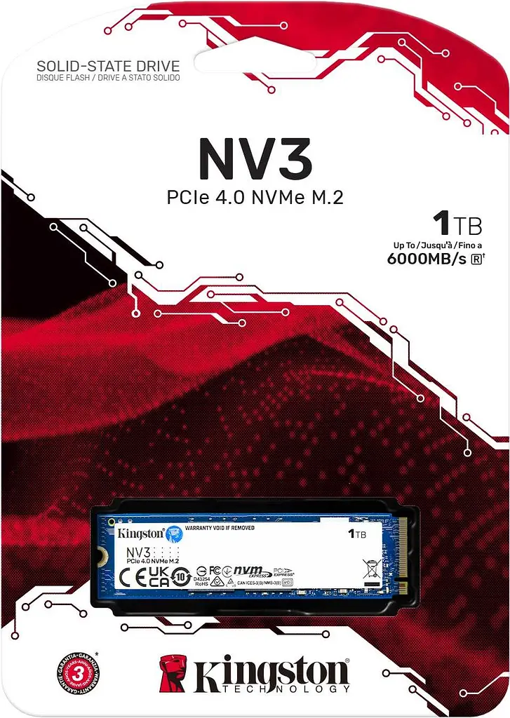 Накопичувач SSD Kingston NV3 M.2 2280 PCIe 4.0 x4 NVMe 3D TLC 1TB (SNV3S/1000G) - фото 3