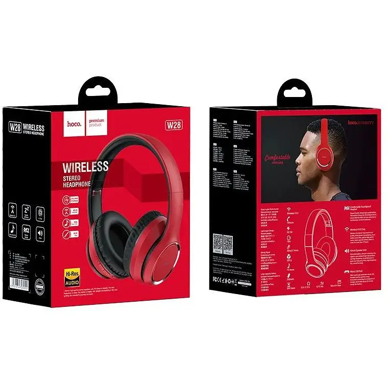 Наушники Bluetooth Hoco Journey Hi-Res W28 черные - фото 8