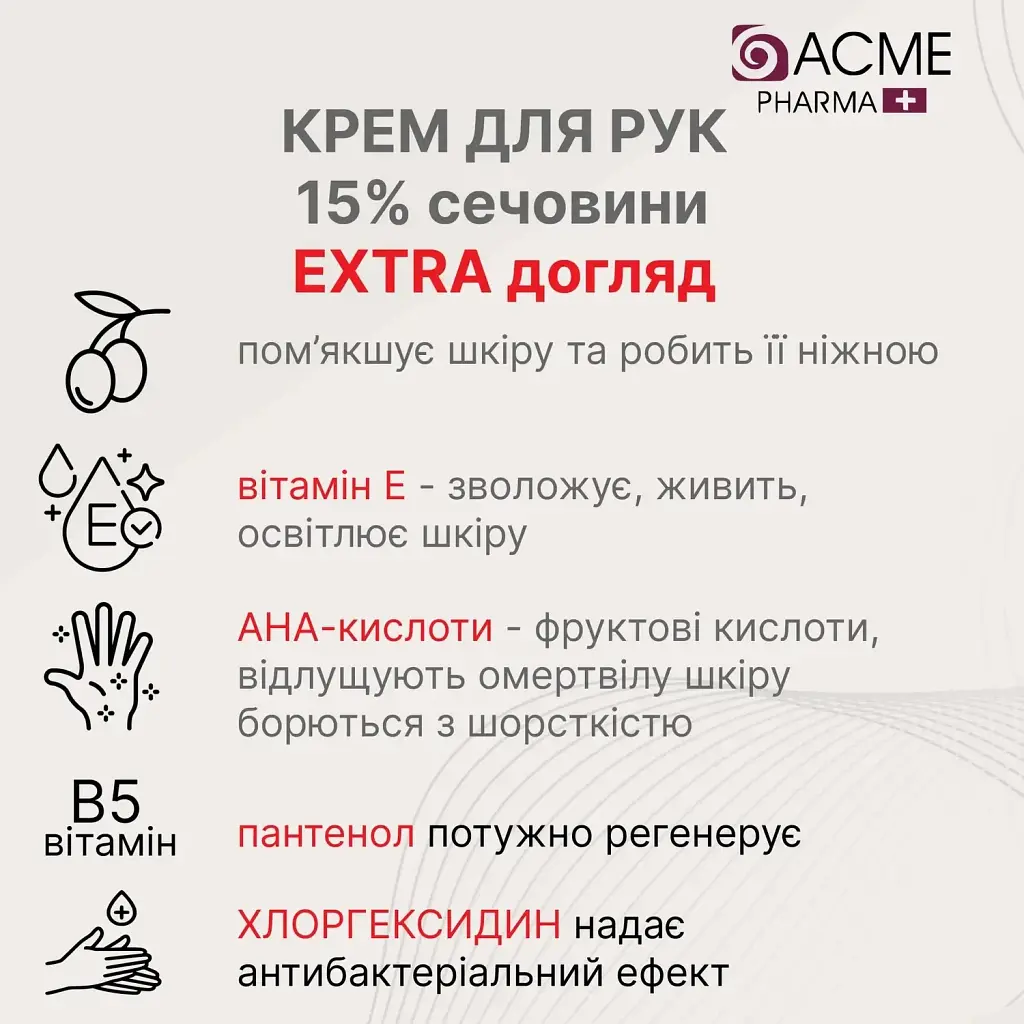 Крем для рук Acme Pharma Extra Care 4 в 1 із вмістом сечовини 15% 90 мл - фото 3