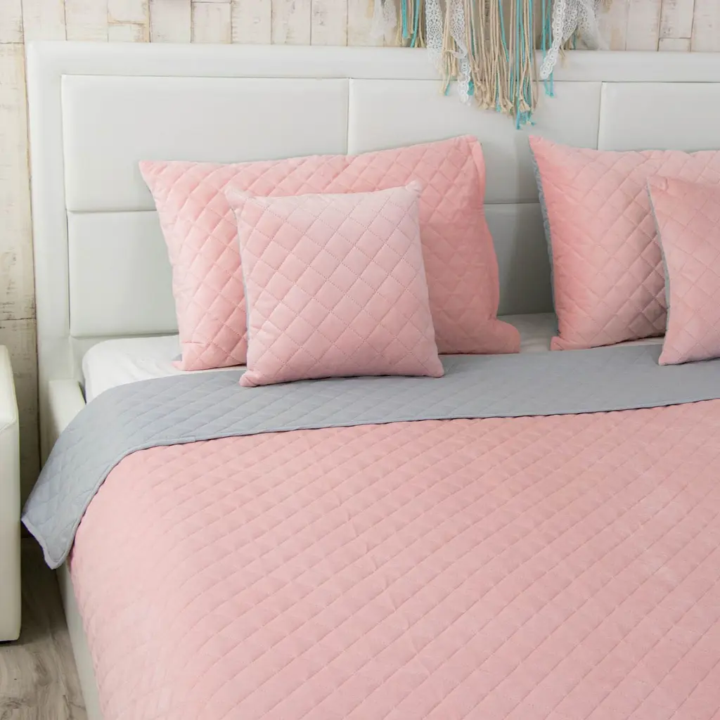 Подушка Руно 40х40 декоративна Pink and Grey ромб (311.55_Pink and Grey ромб) - фото 4