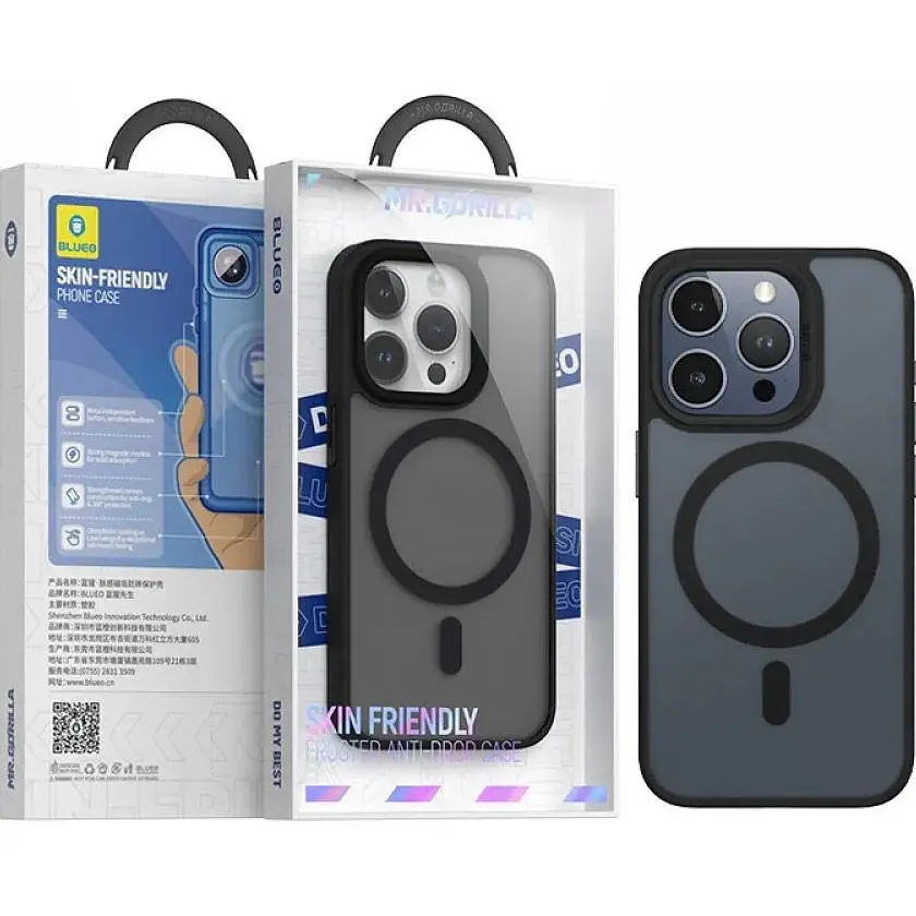Чохол Blueo Frosted Anti-Drop Case with MagSafe для Apple iPhone 15 Pro Max Black (BK5934-I15PMBK) [115269] - фото 4