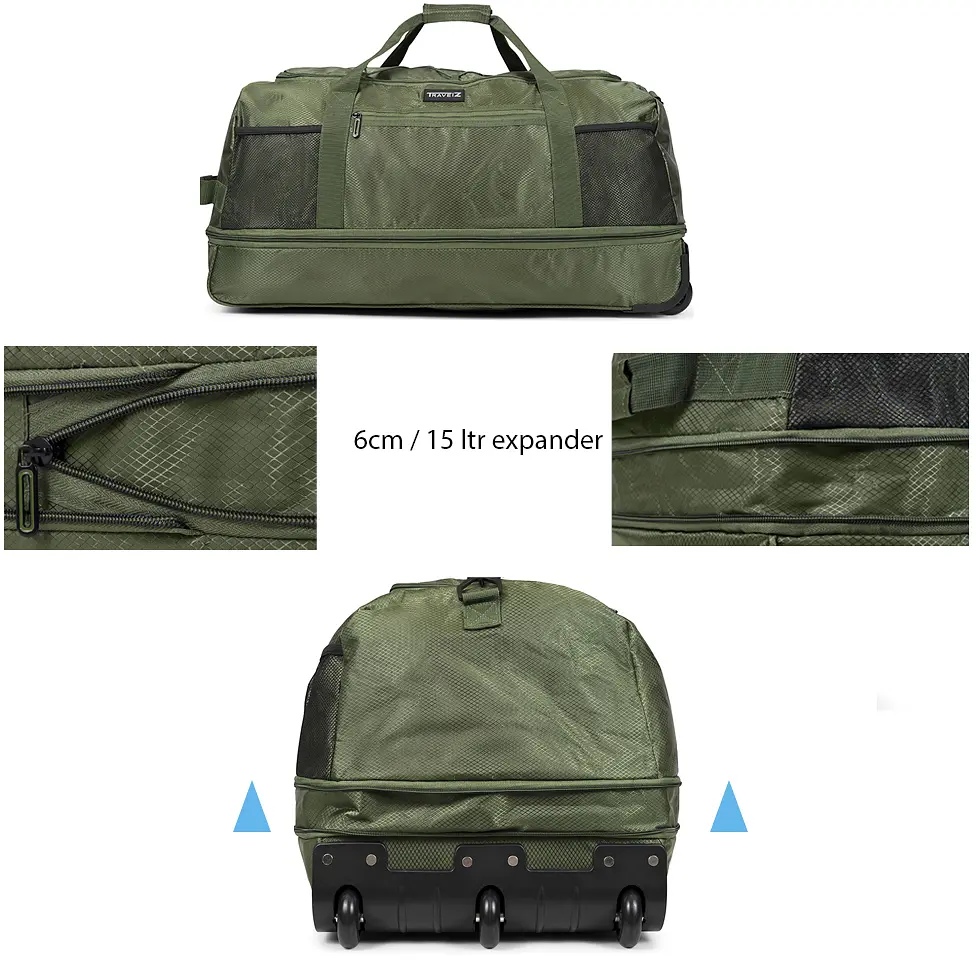 Сумка дорожня на колесах TravelZ Wheelbag Doubleloader foldable green 80(95)L (603097) - фото 5