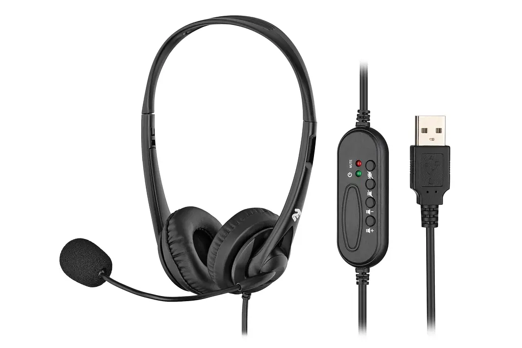 Гарнітура ПК стерео On-ear CH11 USB, omni-mic, 2м, чорний 2E teh0013141 - фото 2