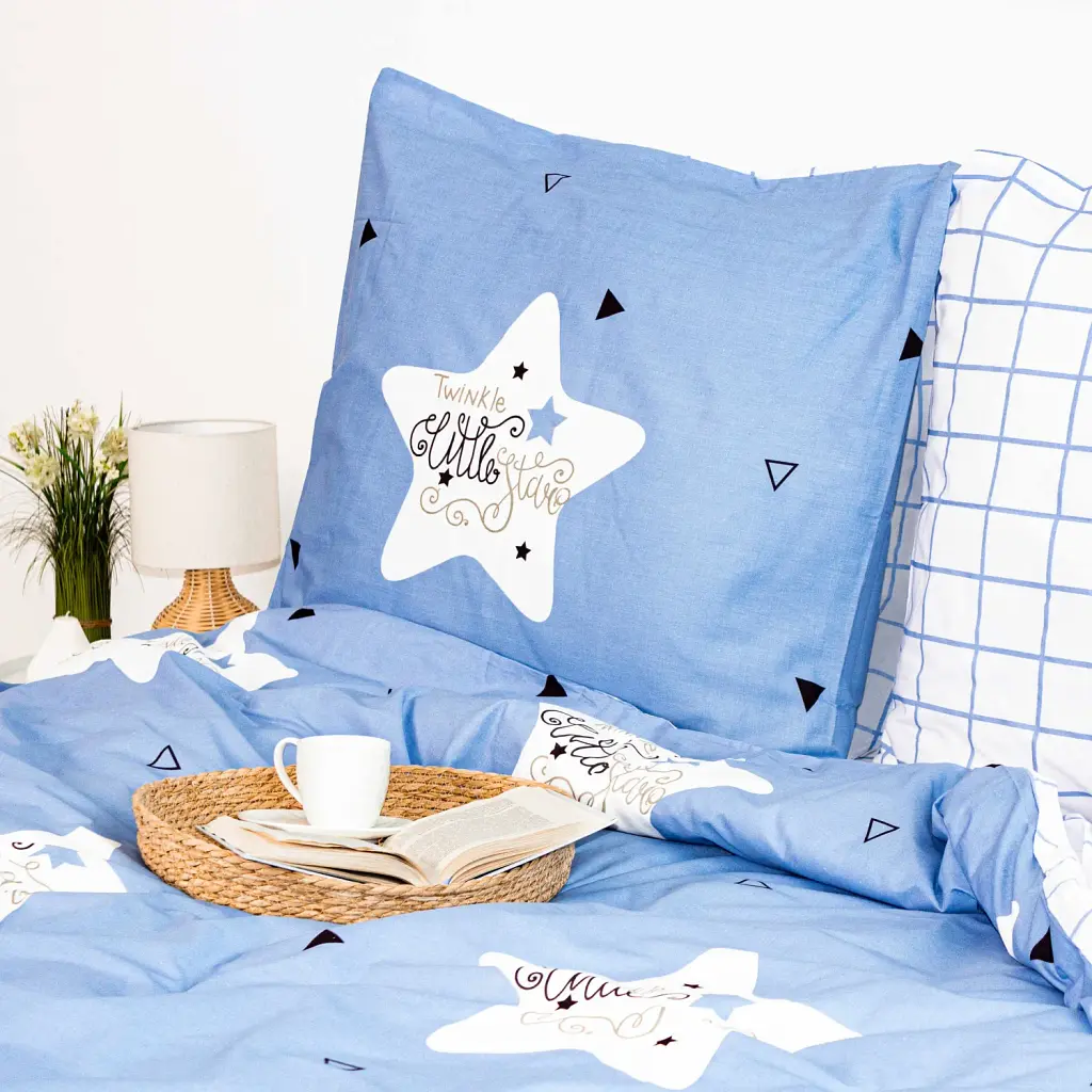 Постільна білизна ТЕП Soft Dreams Twinkle Stars 70x70 євро блакитна - фото 5