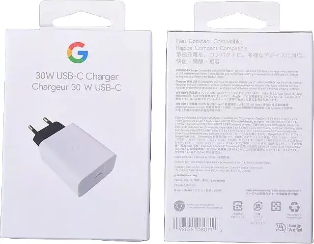 Google Pixel 30W USB-C Power Charger EU White (GA03502-EU) - фото 2