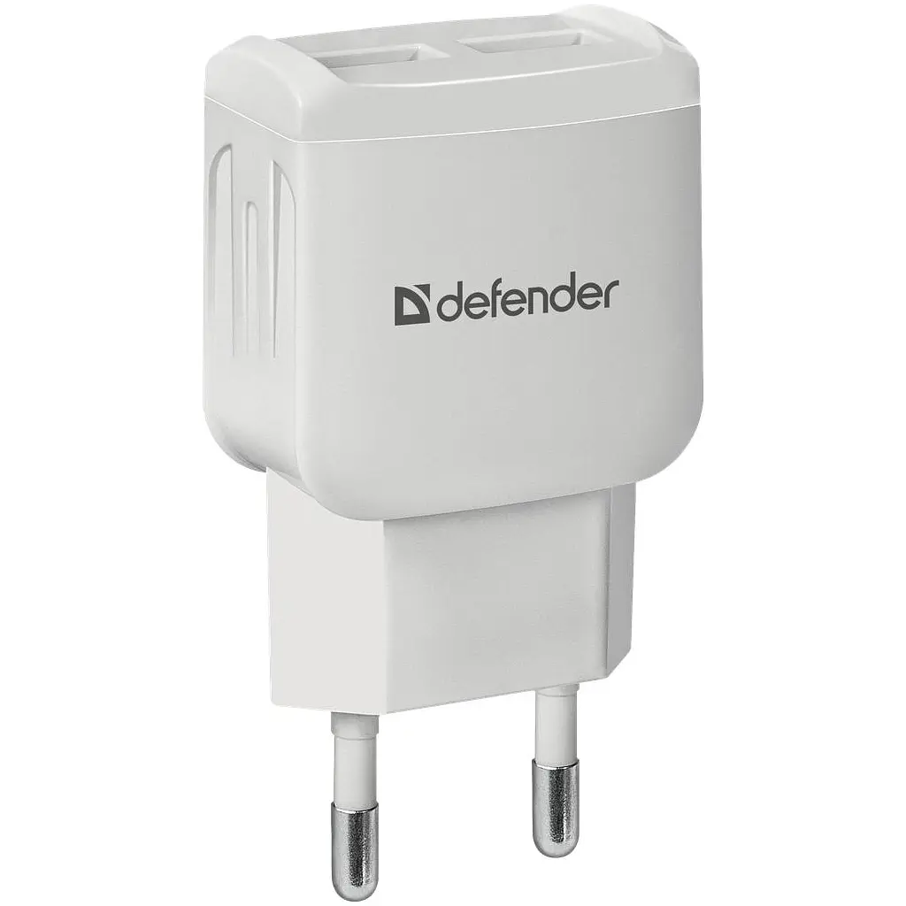 Зарядний пристрій Defender UPA-22 білий, 2xUSB, 2.1 А (83580)