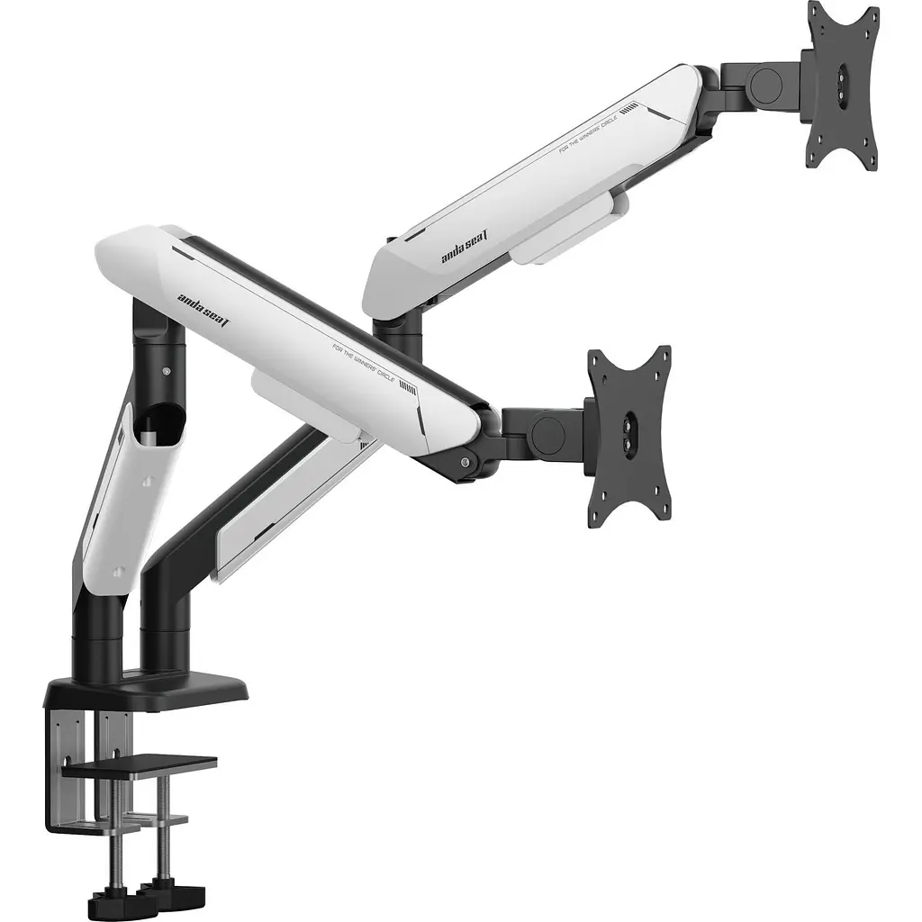 Настільне кріплення для моніторів Anda Seat Stealth Pro II Duo 17-42` Black White (AD-W-A9-2S-BW) [148300] - фото 2
