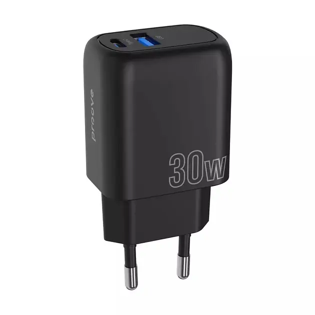 Зарядный адаптер блока питания Proove Silicone Power Plus 30 W (Type-C+USB) WCSP3011001 черный - фото 2