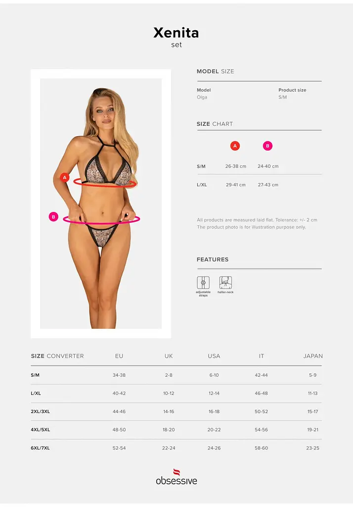 Комплект білизни Obsessive Xenita S/M (мульті) - фото 13