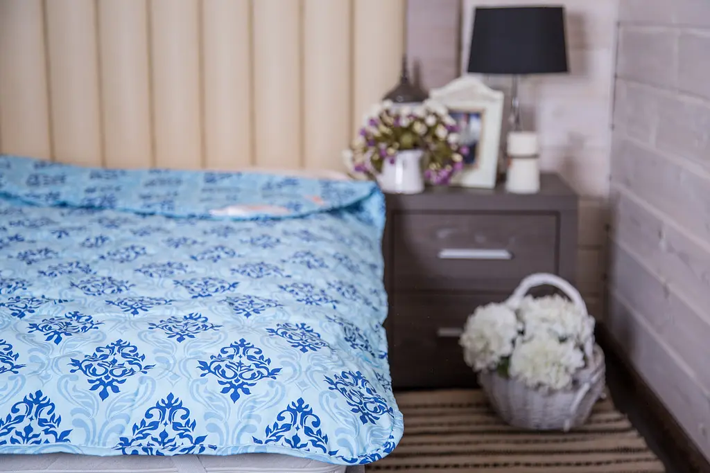 Ковдра Ecotton двоспальна 172х205 см антиалергенна стьобана з бязі блакитне 40-0606 blue (3872) - фото 3
