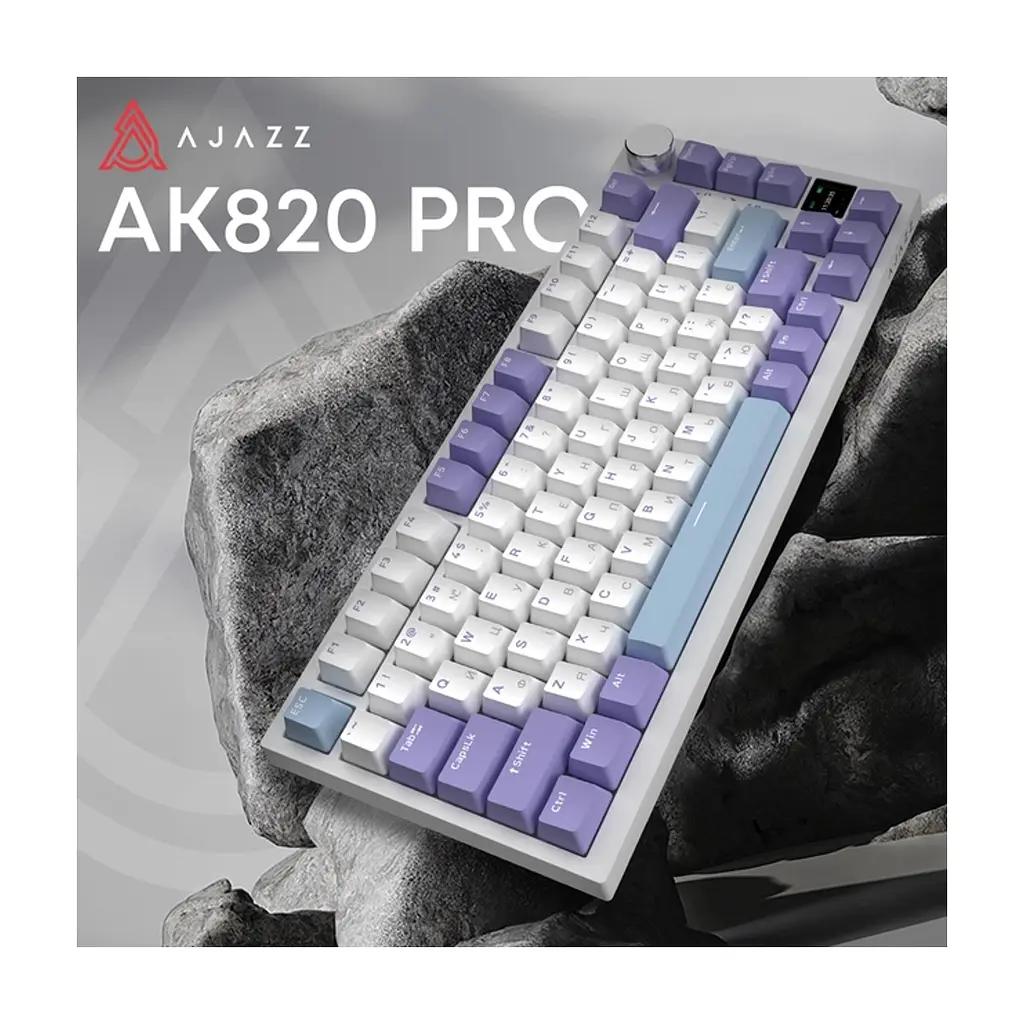 Клавіатура Ajazz AK820 Pro Gift Switch Purple RGB USB/Wireless/Bluetooth UA Purple (AK820PRO-G-PWB) - фото 8