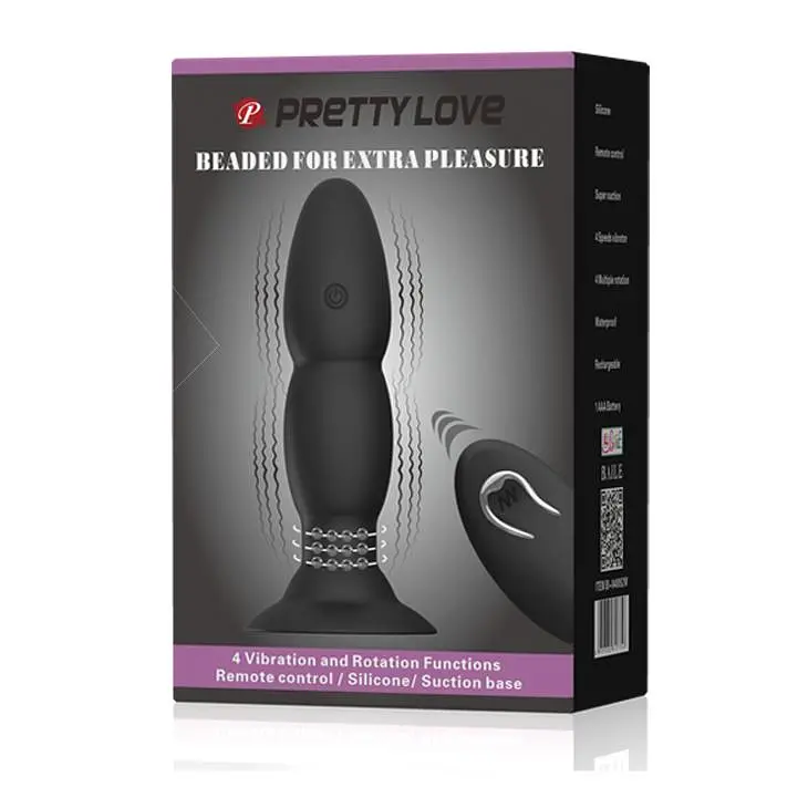 Анальна пробка Pretty Love RC Vibrating Butt Plug 13.5 см (чорний) - фото 9