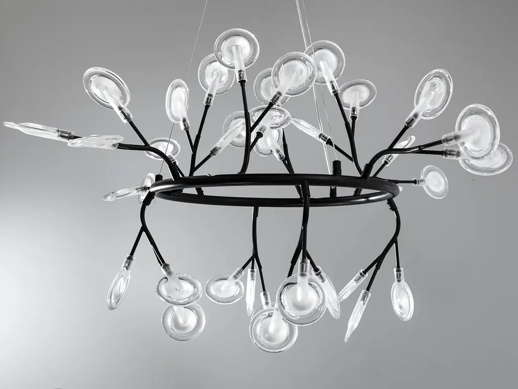Красивая новинка люстра на тросах "Светлячок", люстра черная на 36 ламп - фото 2