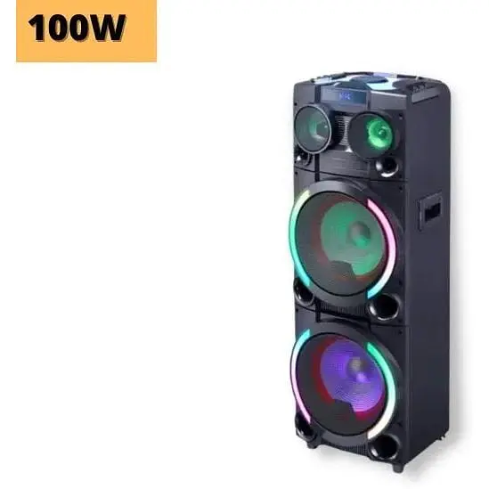 Портативная колонка бумбокс XPRO HS-TD12P8 чемодан 100Вт USB SD FM радио Bluetooth 2 микрофона ДУ (MER-15691) - фото 2