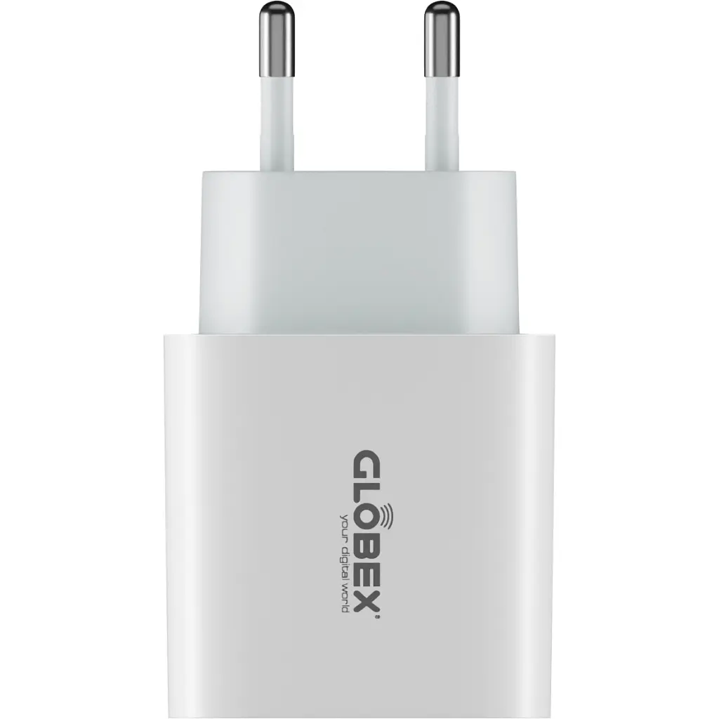Зарядний пристрій Globex USB-C 20W FastPower white (20WC5A) - фото 2