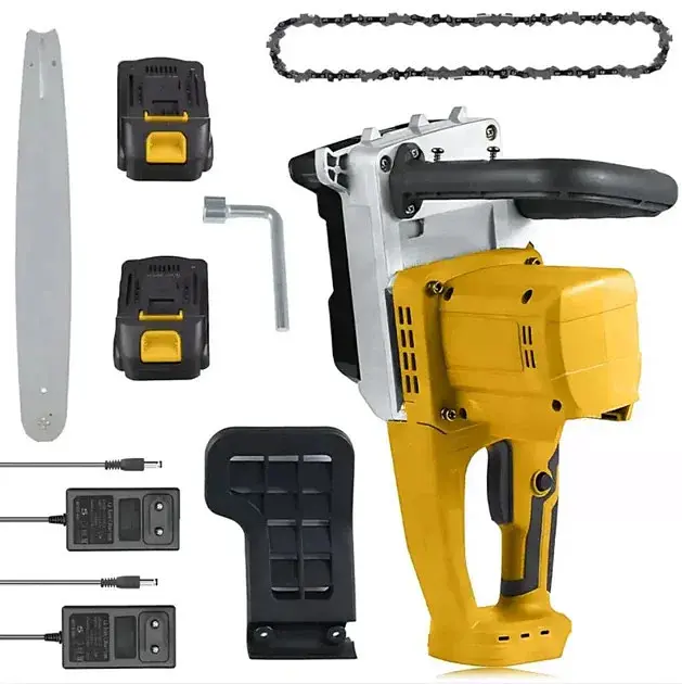 Акумуляторна ланцюгова пила Electric SAW 16" з 2 акумуляторами жовта - фото 2
