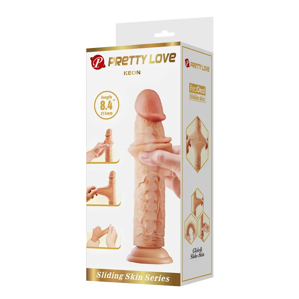 Фаллоимитатор Pretty Love Keon 8.4”, 21.4 см (телесный) - фото 7