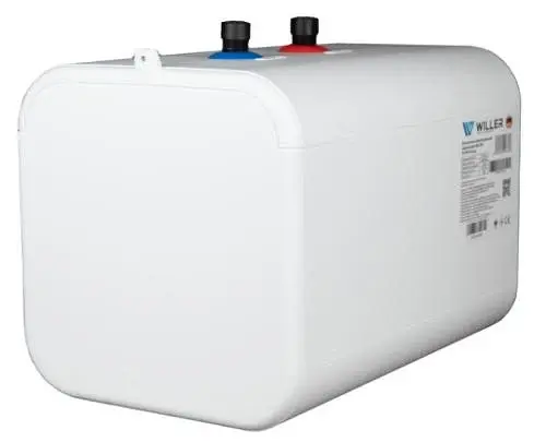 Водонагрівач Willer PU07RF Cubus, White/Blue, 1500W, 7л, мокрий ТЕН, горизонтальний, механічне керування, під мийкою, прямокутний, подача води зверху, зовнішній терморегулятор, В, 25.1x25.1х38.6см - фото 3