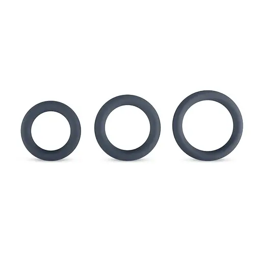 Набір ерекційних кілець Boners 3-Piece Cock Ring Set, 3 шт (сірий) - фото 2