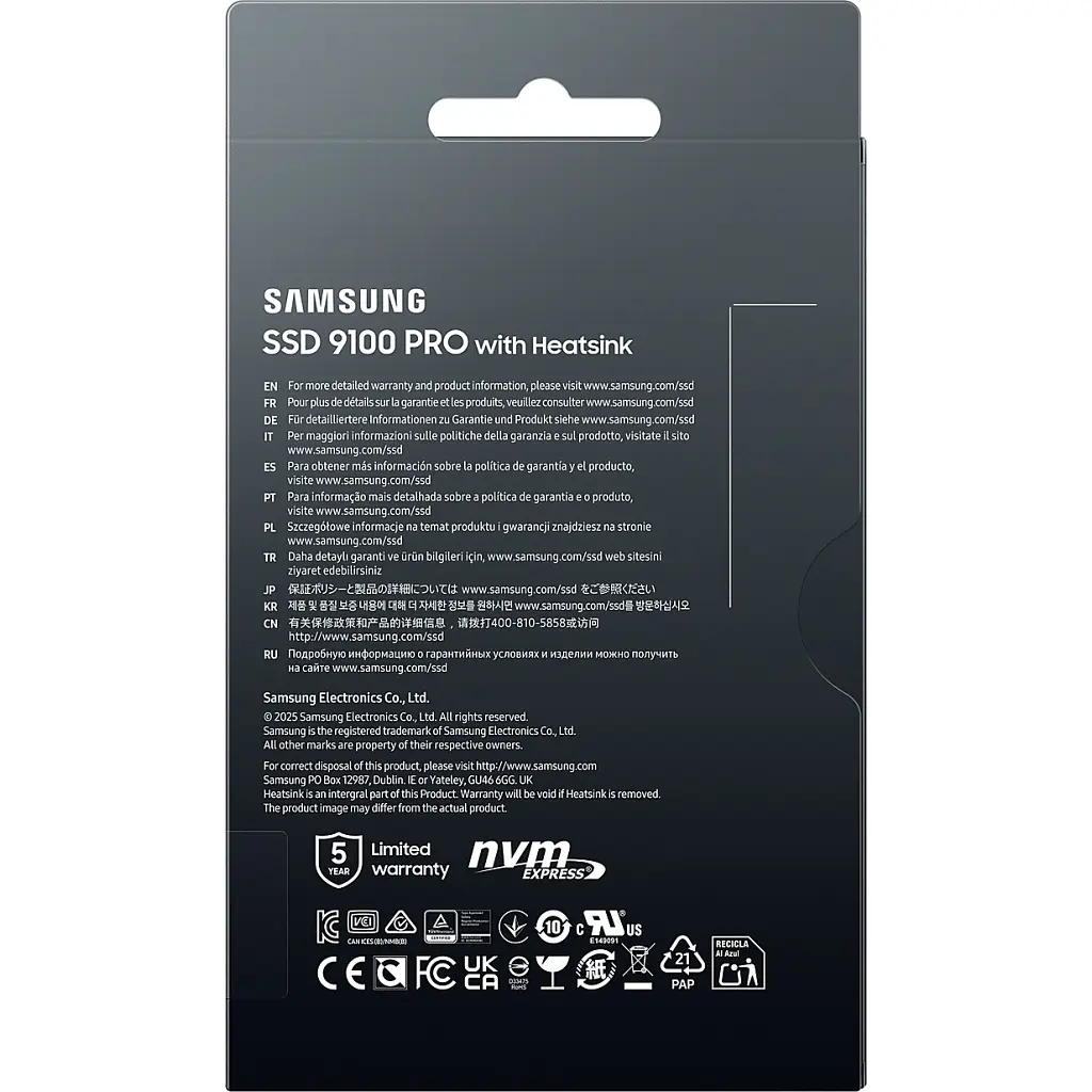 Накопичувач SSD M.2 2280 4TB 9100 PRO Heatsink Samsung (MZ-VAP4T0CW) - фото 9