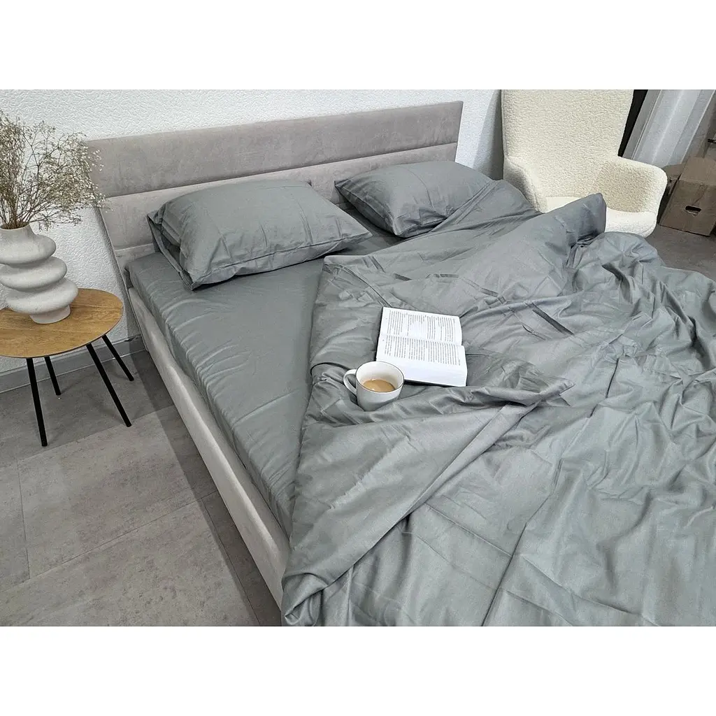 Підковдра Ecotton Natural Grey сатин 210х220 см сіра (24776) - фото 4