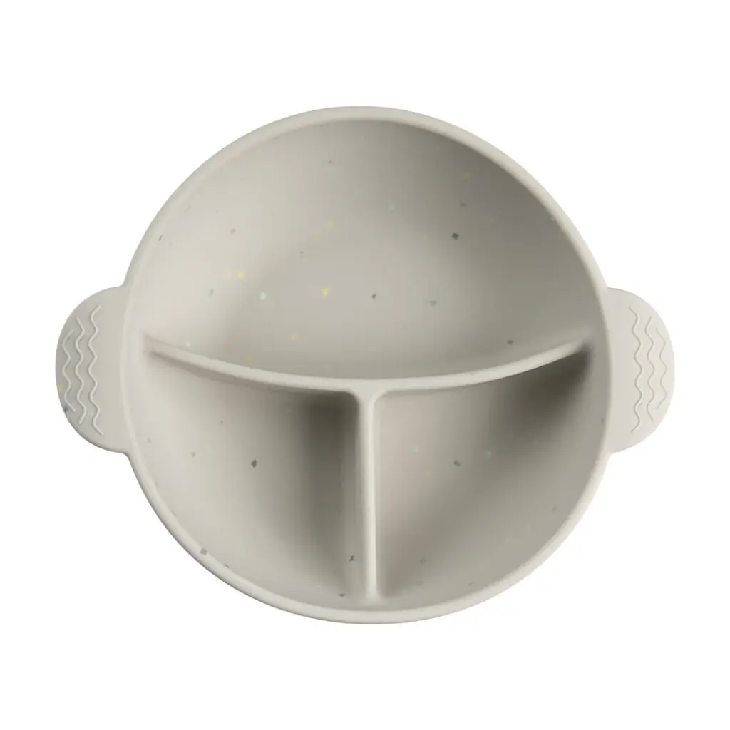 Тарілка дитяча Canpol babies Dots силіконова на присосці з секціями сіра (51/403_grey) - фото 4