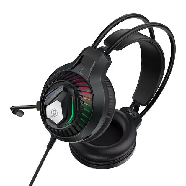 Проводные игровые наушники Celebrat GM-3 Gaming LED с микрофоном (Черные) - фото 2