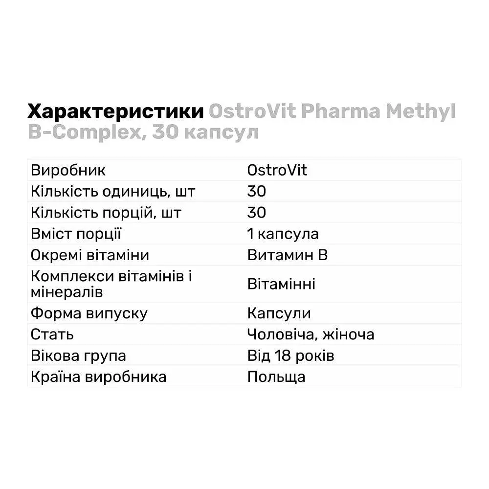Вітаміни та мінерали OstroVit Queen Fit Methyl B-Complex, 30 капсул - фото 2