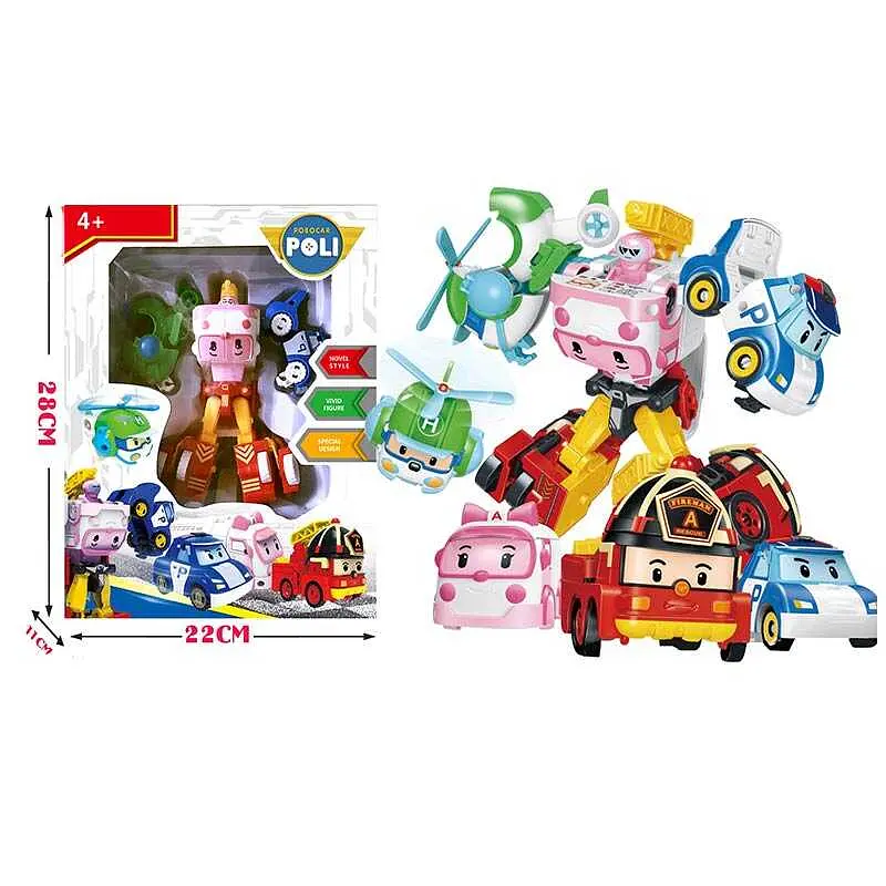 Ігровий набір XG 245 Star Toys Трансформер робот Робокар Полі 3 машинки вертоліт висота робота – 16 см в коробці (6984994210055) - фото 4