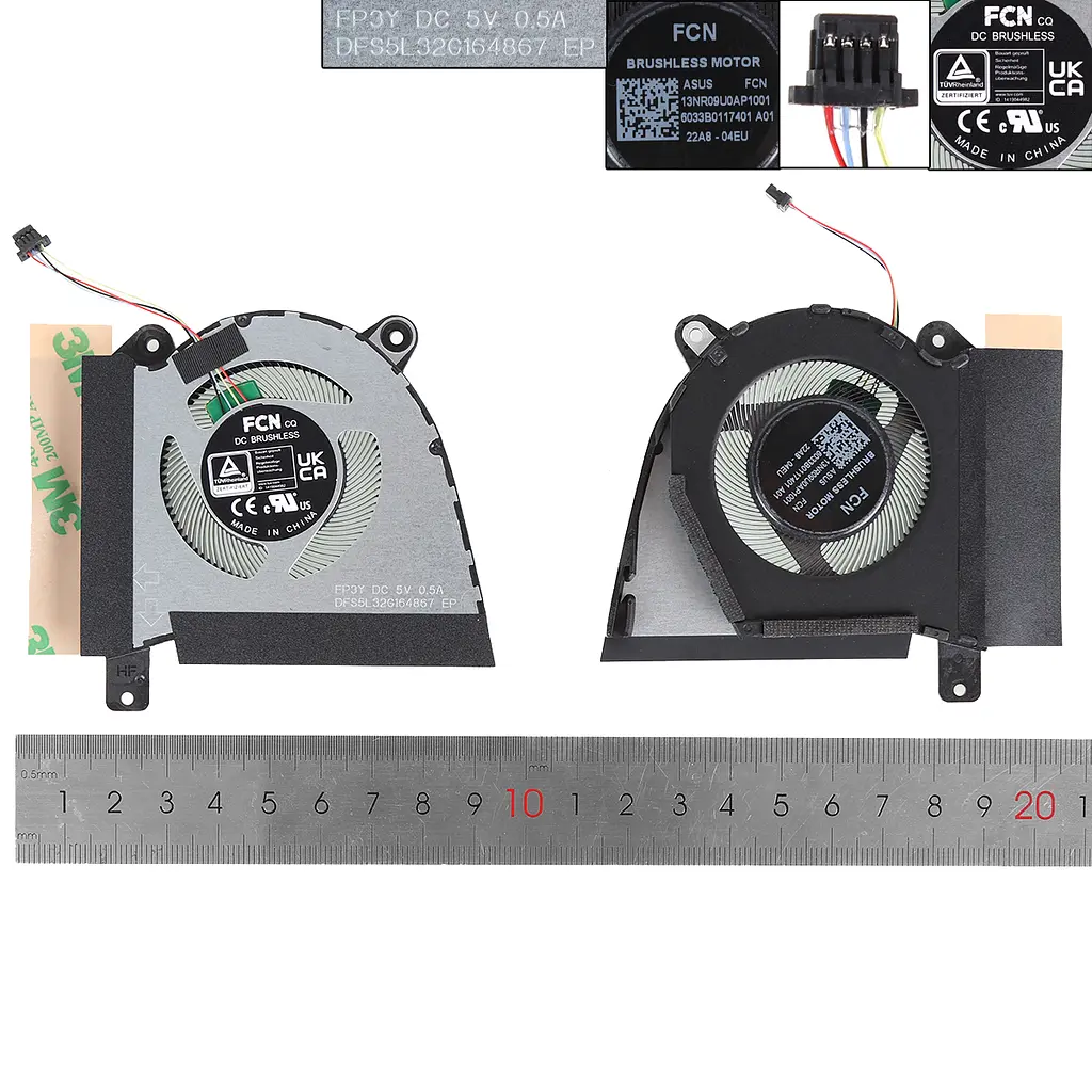 Вентилятор для Asus GA402RJ GA402RK series, (5V GPU fan, 13NR09U0AP1001, 6033B0117401, FP3Y DFS5L32G164867) - фото 3