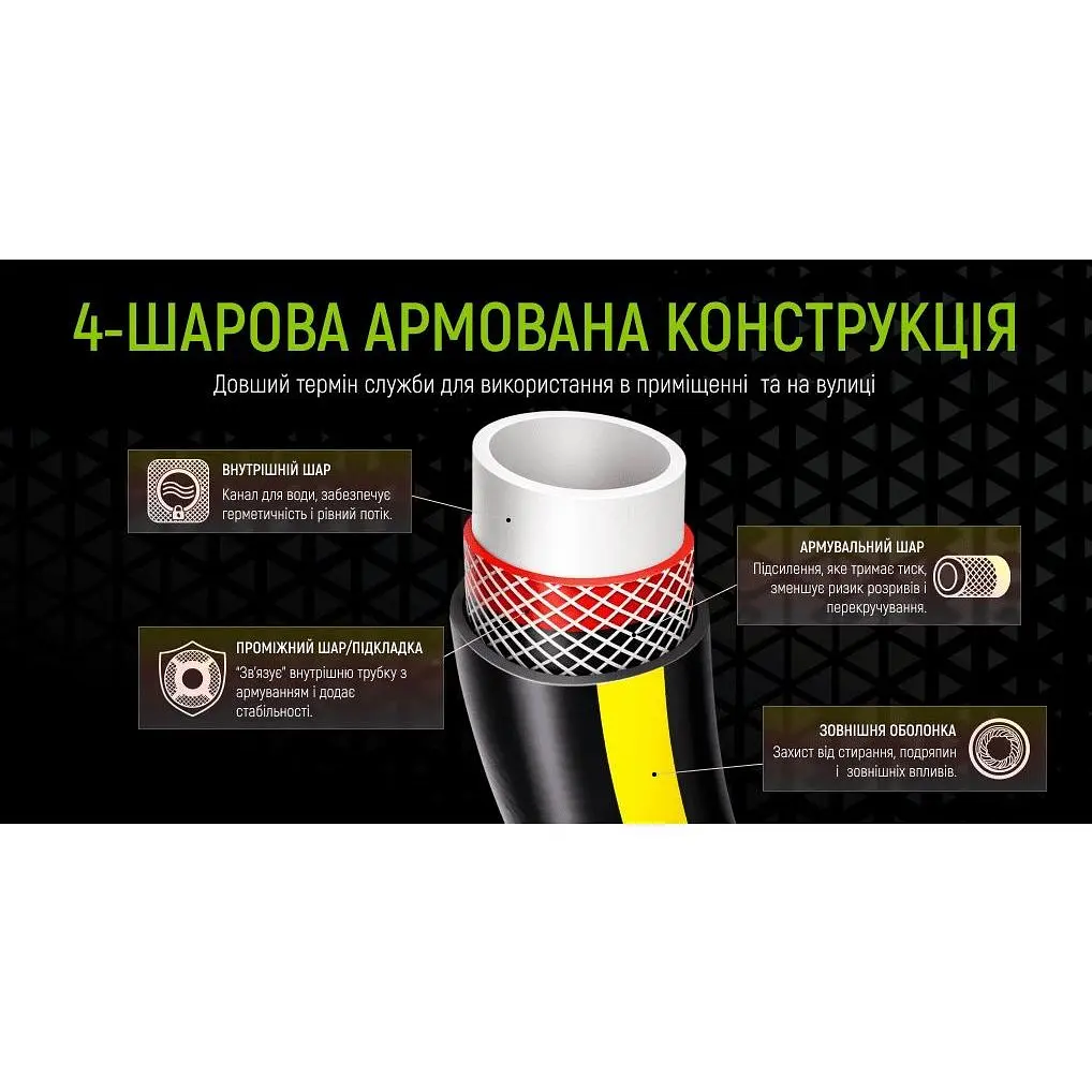 Шланг армований 4-х шаровий Alloid Building Tools Ruby Ant 1/2" 50 м (WH-63318) - фото 8