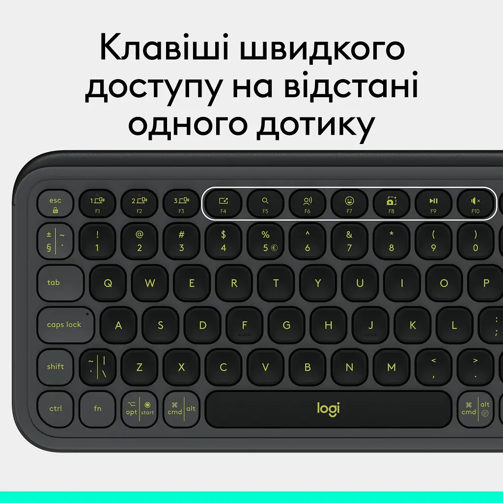 Клавiатура бездротова Logitech Pop Icon Keys Graphite (920-013157) - фото 10