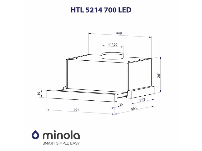Витяжка Minola HTL 5214 BLF 700 LED - фото 9