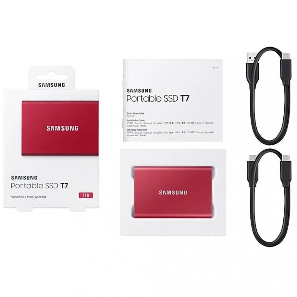 Внешний SSD накопитель Samsung T7 1 TB Red [MU-PC1T0R/WW] [53624] - фото 10