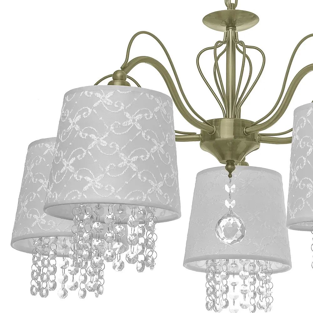 Люстра подвесная Brille прованс с абажуром E14 40W BZ (BKL-670S/5) - фото 2