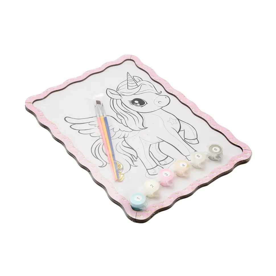 Картина по номерах Єдиноріг Puz-22943 формат А4 пензлик, фарби, кріплення для стіни - фото 2