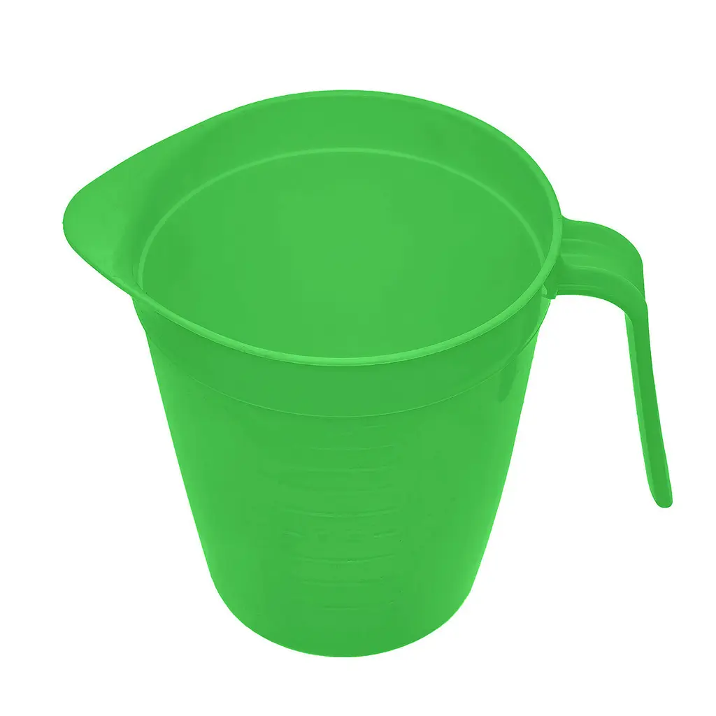 Кухоль мірний зливний поліпропіленовий із ручкою для харчових продуктів 1000 мл, Мед Зелений 85535 - фото 6