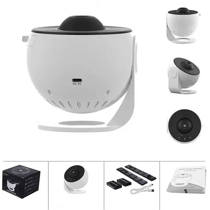 Проєктор зоряного неба + 12 картриджів, від USB, Galaxy Projector, Білий/планетарій для спальні/Нічник зоряне небо - фото 8