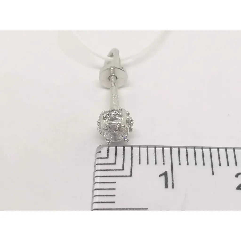 Золотые серьги-пуссеты Гаразд с фианитами. 3533382Б - фото 6