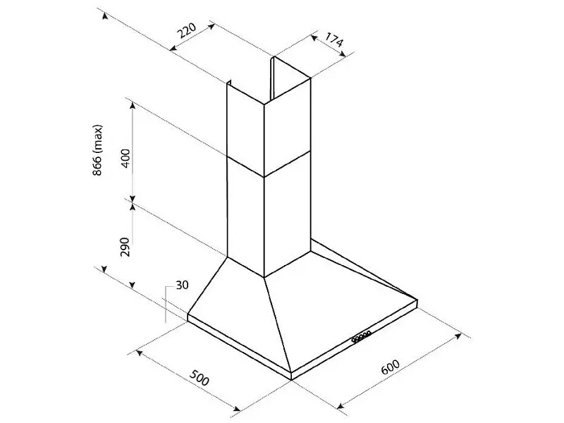 Витяжка Pyramida KX 60 (1000) B WH - фото 7