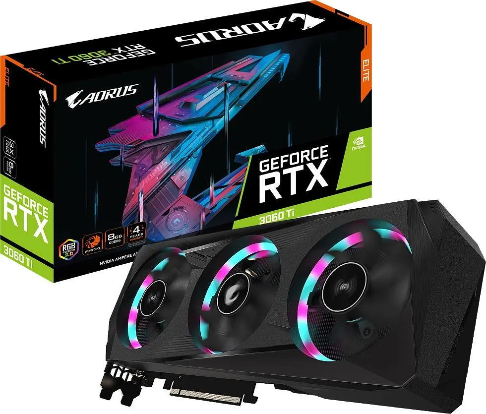 Відеокарта Gigabyte RTX 3060Ti 8GB Aorus Elite (GV-N306TAORUS E-8GD) (GDDR6, 256 bit, PCI-E v4.0 x16) Б/в - фото 4