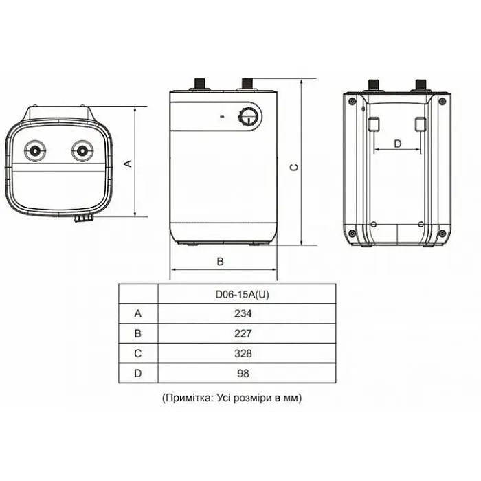 Бойлер Midea ECO компакт D06-15A (U) білий - фото 9