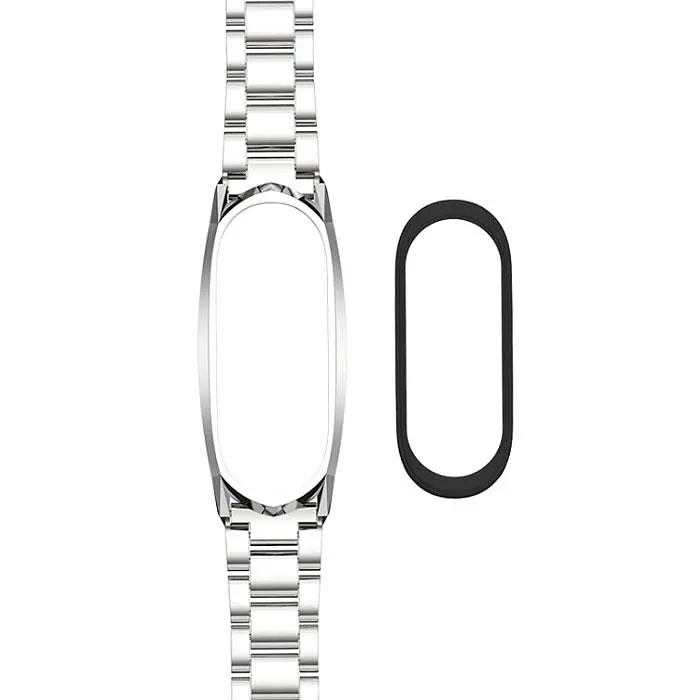 Металевий ремінець Primo Mijobs для фітнес-браслета Xiaomi Mi Smart Band 5 Silver - фото 4